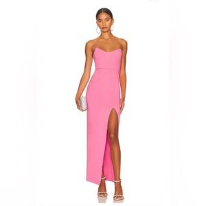 Superdown Strapless Pink Maxi Dress XS